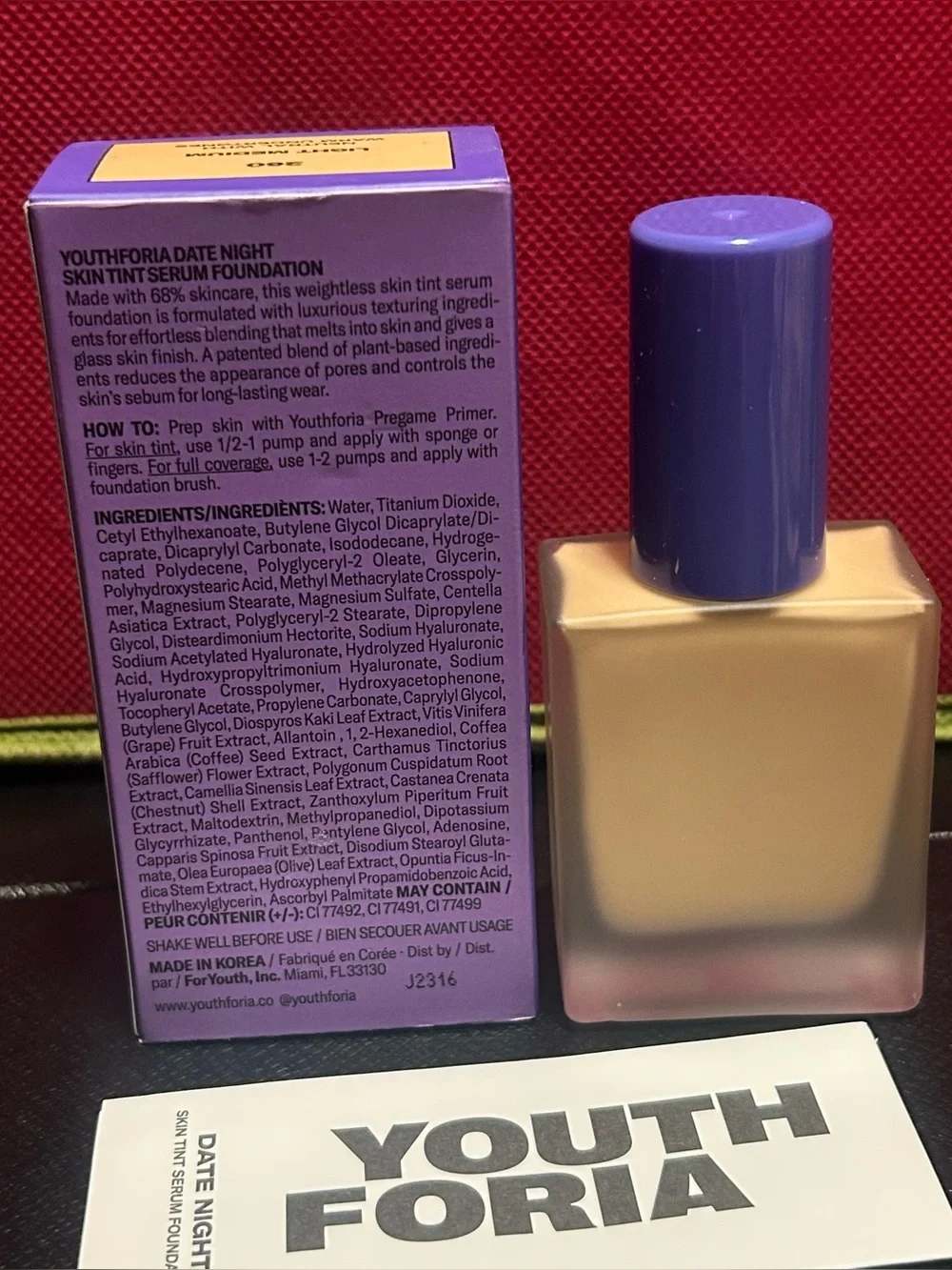 YOUTHFORIA Skin Tint Serum Foundation #260 Light Medium Neutral Warm Undertones